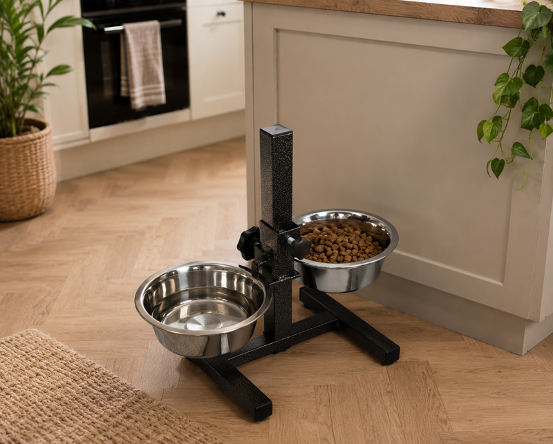 Stainless Steel Double Pet Bowl With Stand