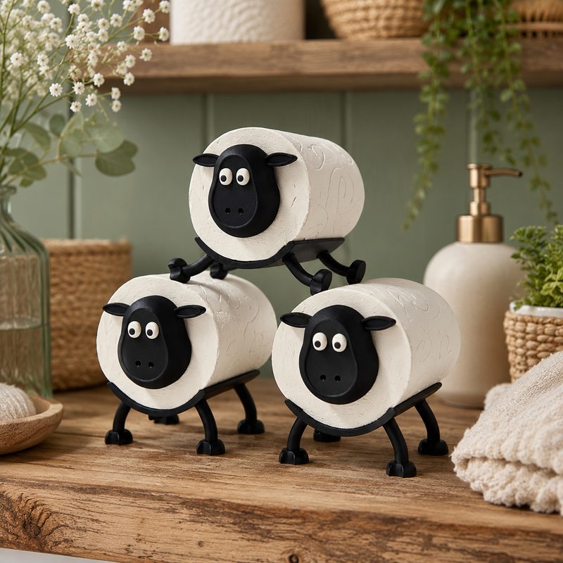 The Trio Sheep Toilet Roll Holder – Funny 3D Printed Bathroom Décor | Made in UK |