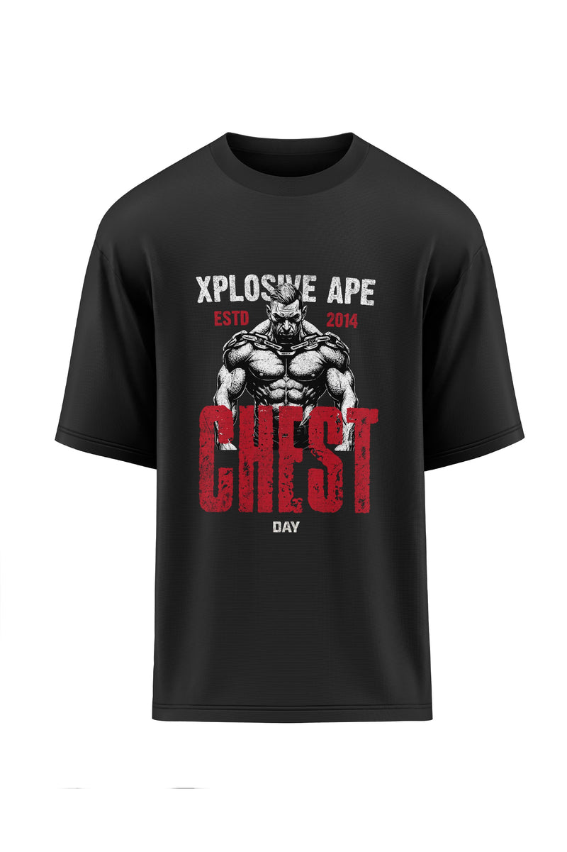 XAPE Chest Day Oversized Tee - Black