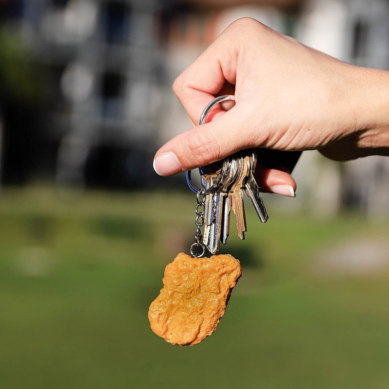 Chicken Nugget Keychain - Realistic Fried Chicken Bag Charm for Purses & Wallets