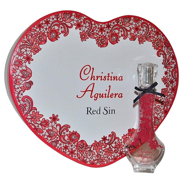 Christina Aguilera Red Sin Gift Set 30ml EDP + Tin Heart Box