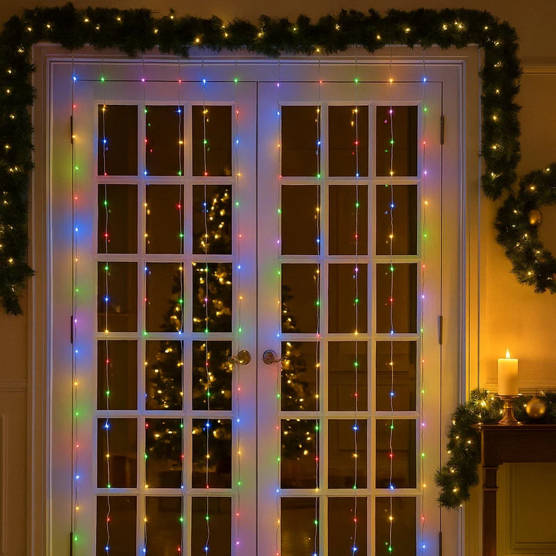 2.1m Christmas Window String Lights with 280 Warm White LEDs