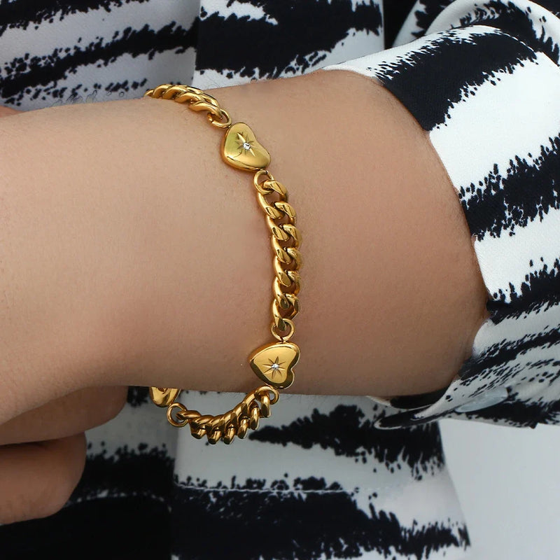 Effie Cuban Heart Bracelet