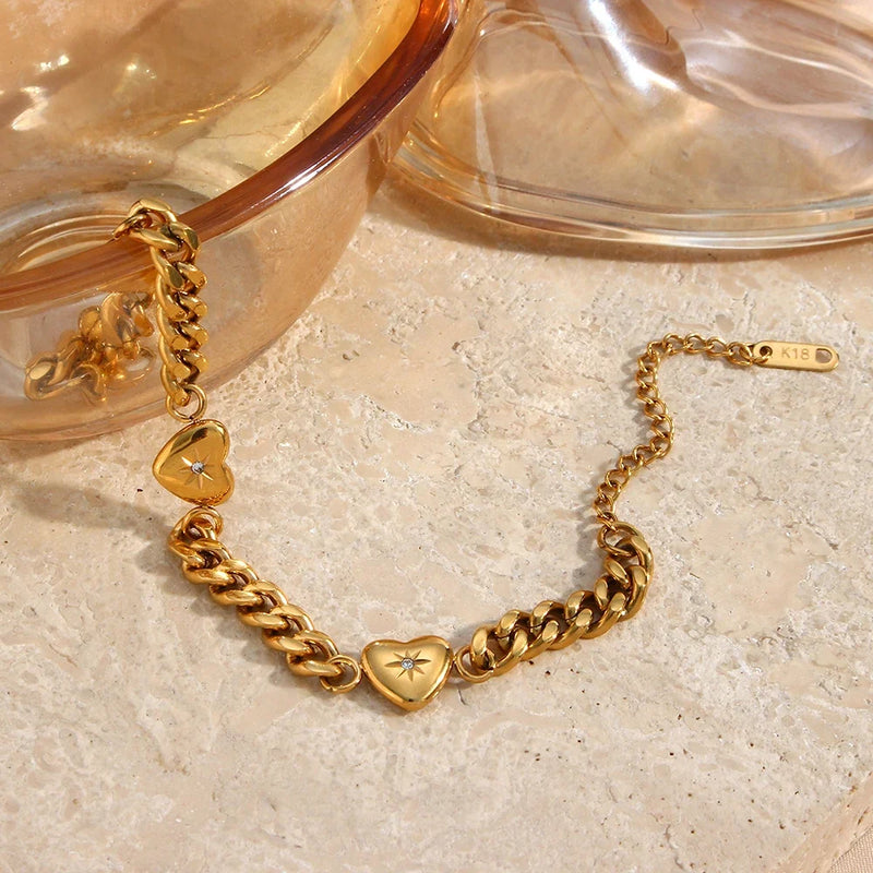 Effie Cuban Heart Bracelet