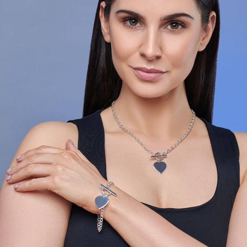 Chunky T-Bar Heart Bracelet