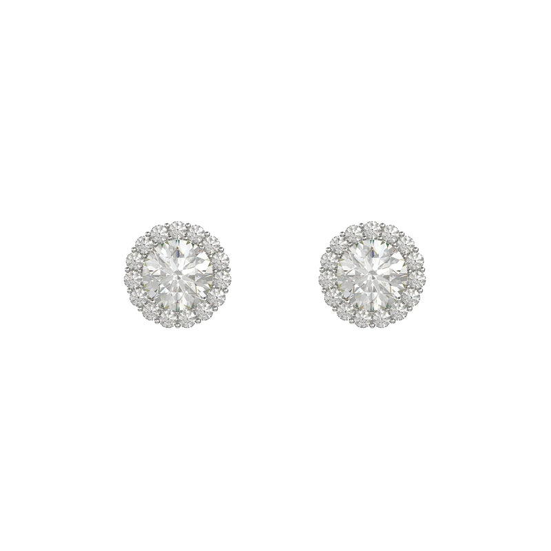 Classic Cubic Zirconia Halo Stud Earrings