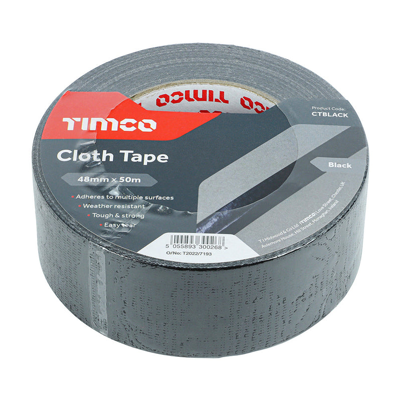 Cloth Tape - 50m - Black