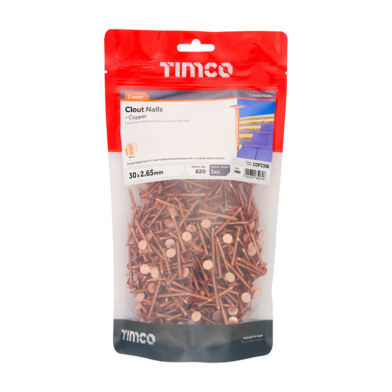 Copper Clout Nails - Roofing Nails – 1kg Bags