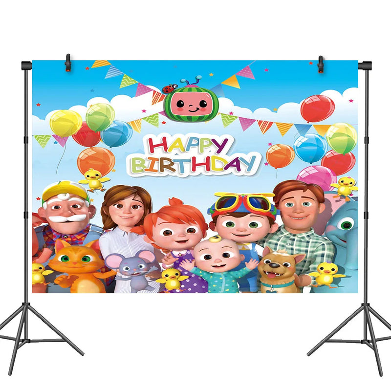 Cocomelon Kids Birthday Party Decorations Balloons Cups Plates Baby Shower Gift