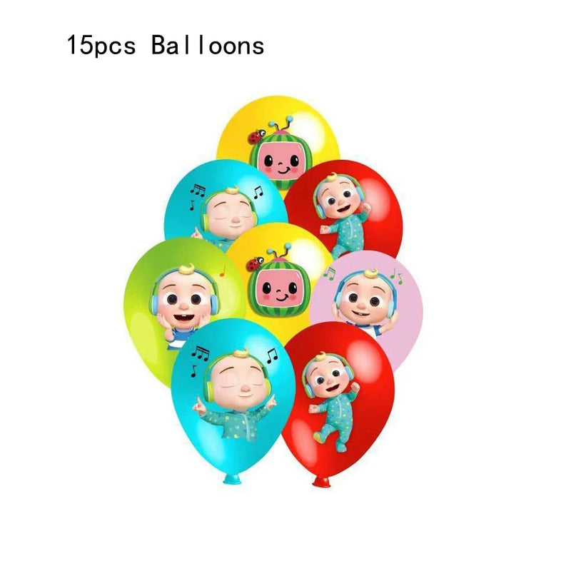 Cocomelon Kids Birthday Party Decorations Balloons Cups Plates Baby Shower Gift