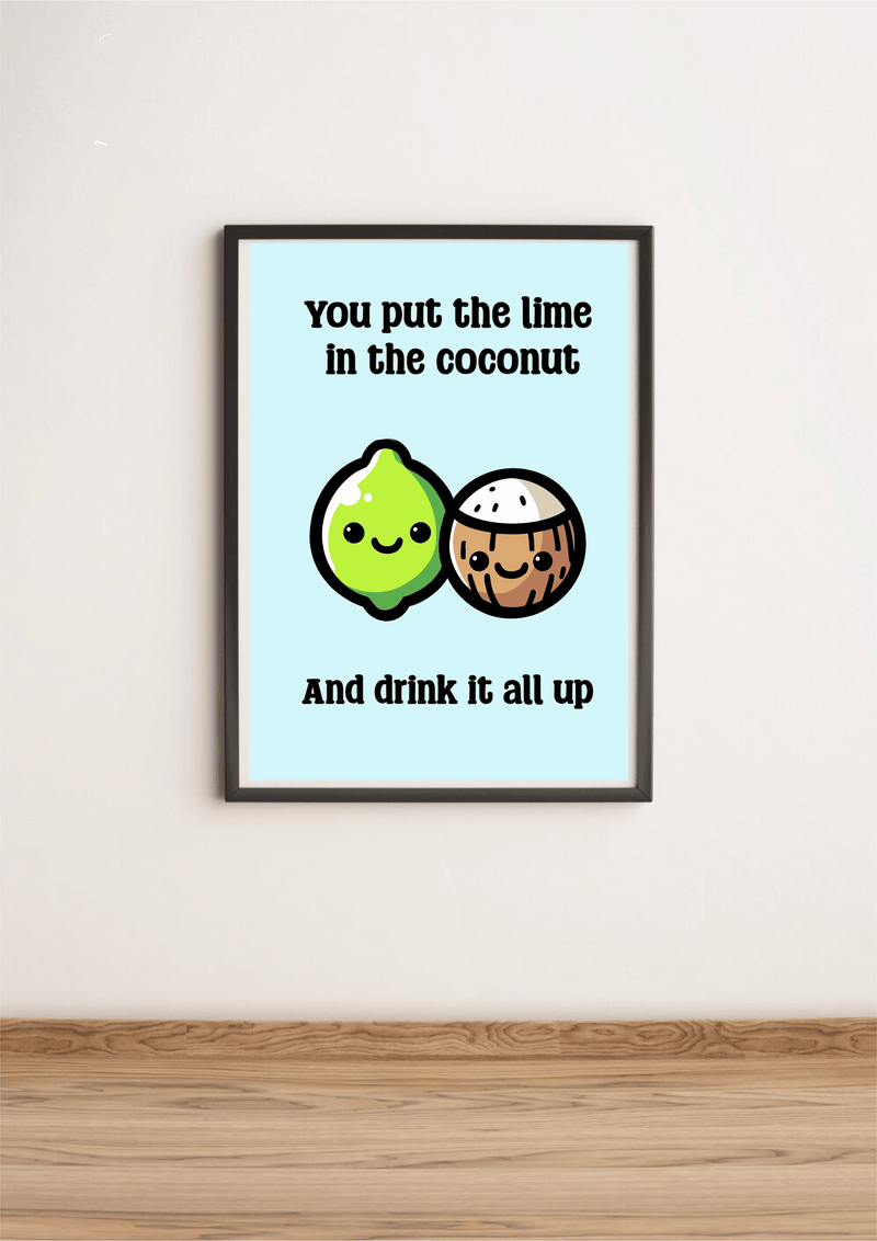 Lime & Coconut – Whimsy in Harmony Tropical Art Print