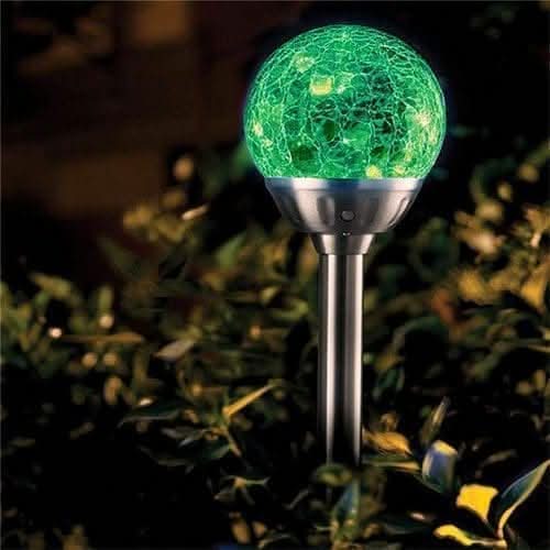 4 Solar Colour Changing Crystal Ball Garden Stake Lights