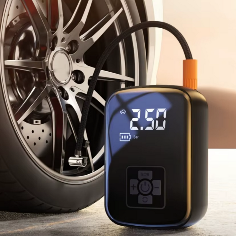 Digital Display Cordless Air Pump Tyre Inflator LED Light for Car Bike Wireless