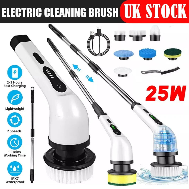 9-in-1 Electric Spin Scrubber Handheld Cleaning Brush – Cordless Power Scrubber