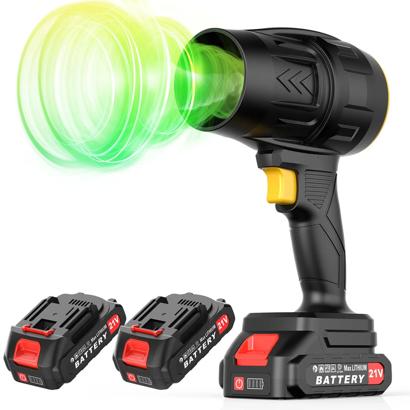 Cordless Turbo Jet Leaf Blower with 2 Batteries Powerful Handheld Garden Tool