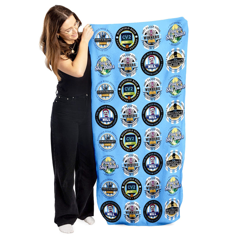 Coventry - Football Legends - Microfibre Beach Towel - 150cm x 75cm