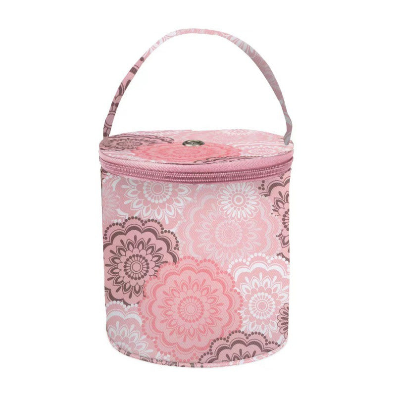 Crochet Thread Storage Bag Printed Yarn Holder Knitting Wool Storage Barrel Knit
