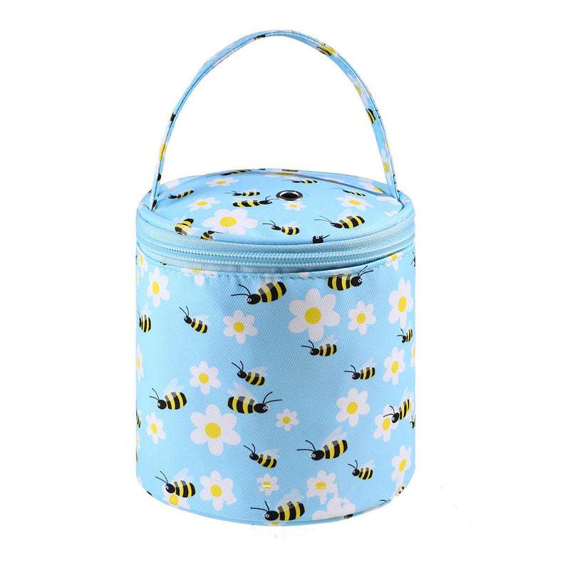 Crochet Thread Storage Bag Printed Yarn Holder Knitting Wool Storage Barrel Knit
