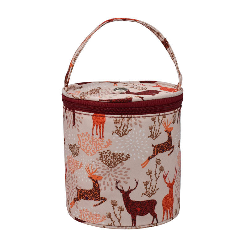 Crochet Thread Storage Bag Printed Yarn Holder Knitting Wool Storage Barrel Knit