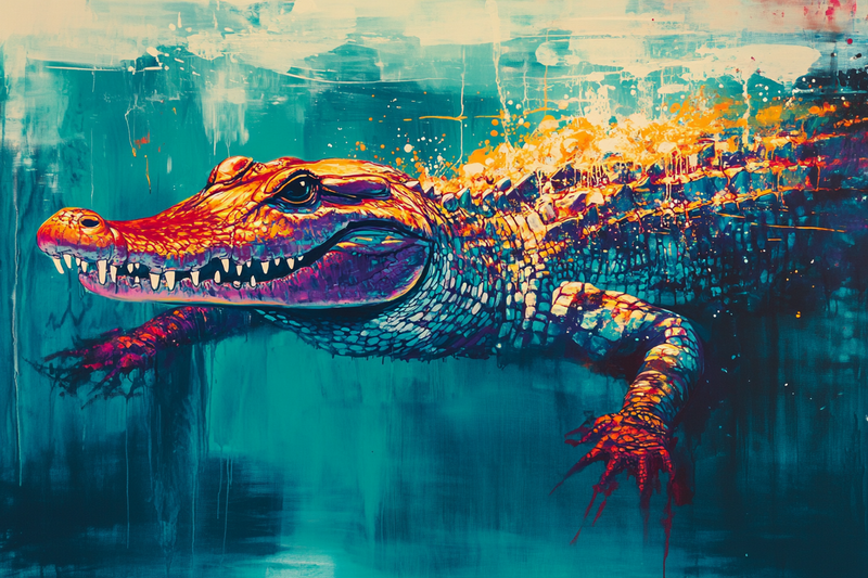 Crocodile Jungle Canvas