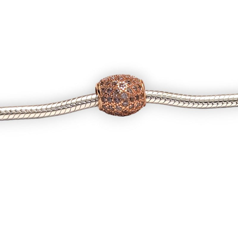 Cubic Zirconia Heart Bead Charm