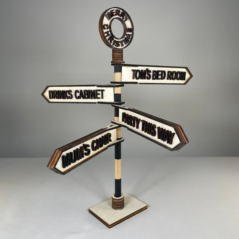 Traditional Direction Sign - Handmade Ornament