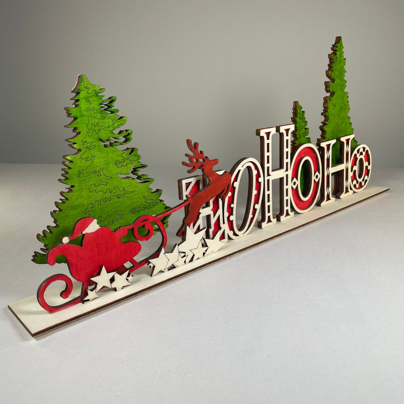 Ho Ho Ho Sign - Handmade Ornament