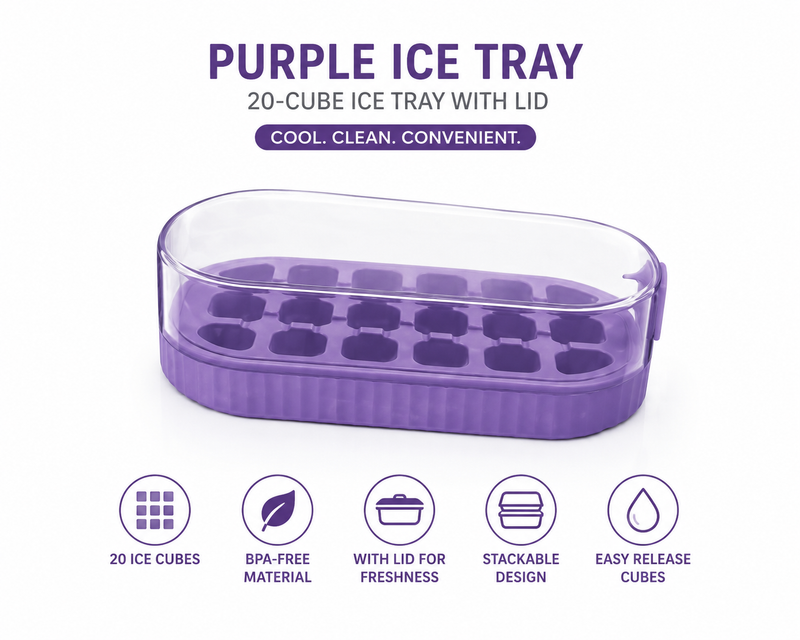 1-Piece Ice Cube Tray Set with Lid & Bin, Easy Release Silicone Mould for Whiskey & Drinks (m-Green)