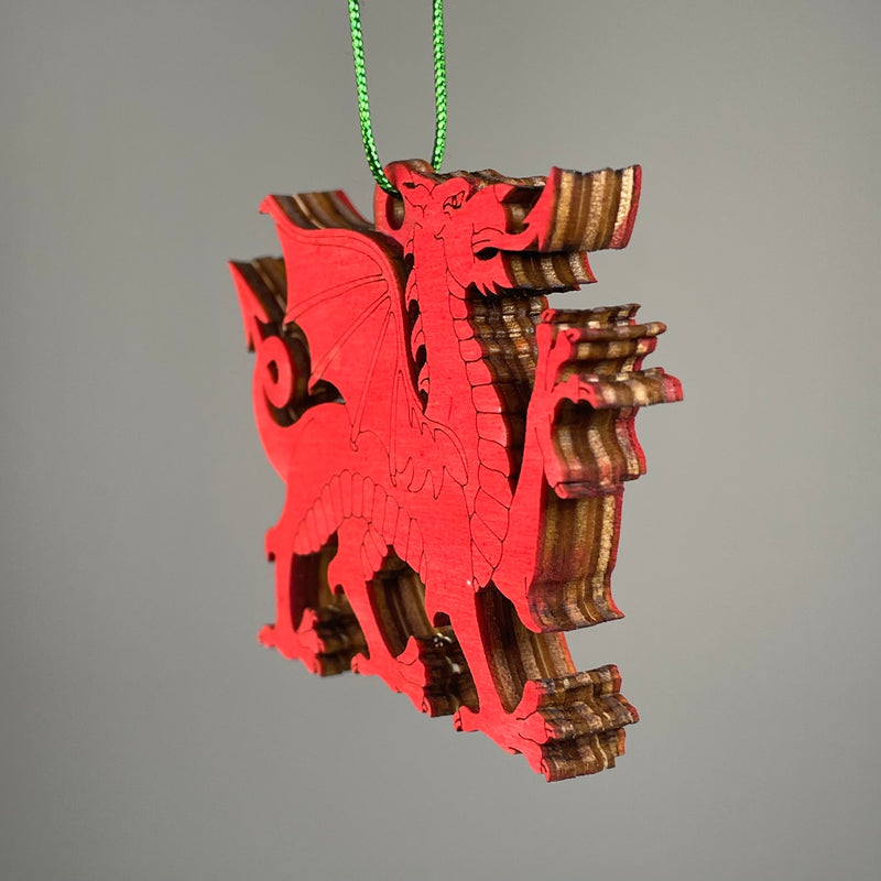 Welsh Dragon Bauble - Handmade Ornament