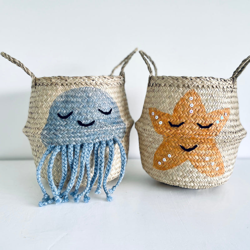 Orange starfish Basket - Small
