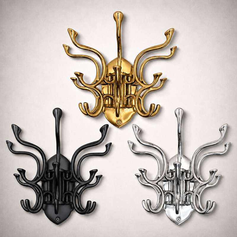 Metal Swivel Coat Rack - Polished Chrome Finish