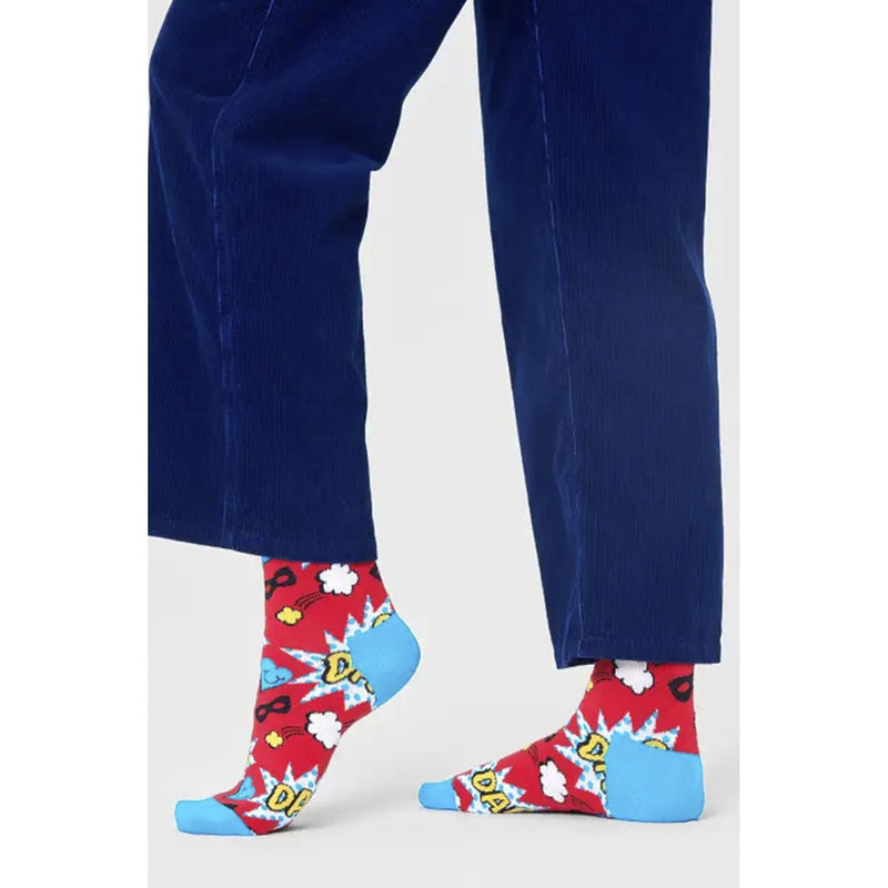 Comic Pattern Cotton Blend Dad Socks for Men