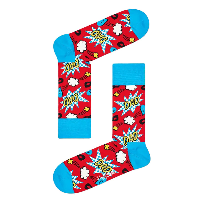Comic Pattern Cotton Blend Dad Socks for Men