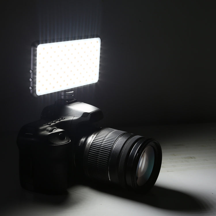 LED011S Pocket 180 LEDs Professional Vlogging Photography Video & Photo Studio Light with OLED Display & Cold Shoe Adapter Mount for Canon / Nikon DSLR Cameras, 180 LED