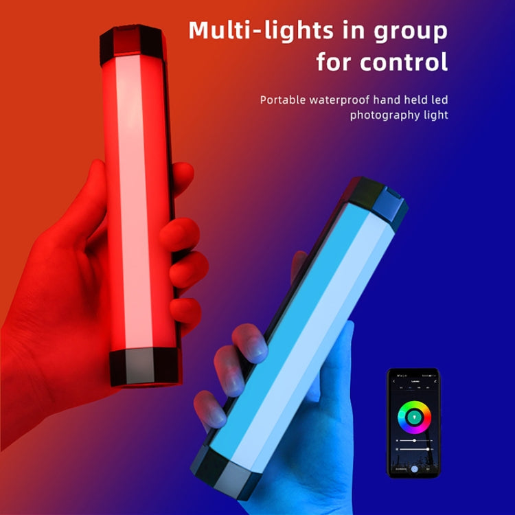 LUXCeO RGB Colorful Photo LED Stick Video Light APP Control Adjustable Color Temperature Waterproof Handheld LED Fill Light with Remote Control, P200 RGB