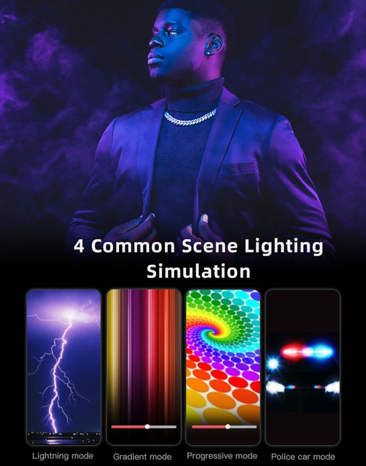 LUXCeO RGB Colorful Photo LED Stick Video Light APP Control Adjustable Color Temperature Waterproof Handheld LED Fill Light with Remote Control, P200 RGB