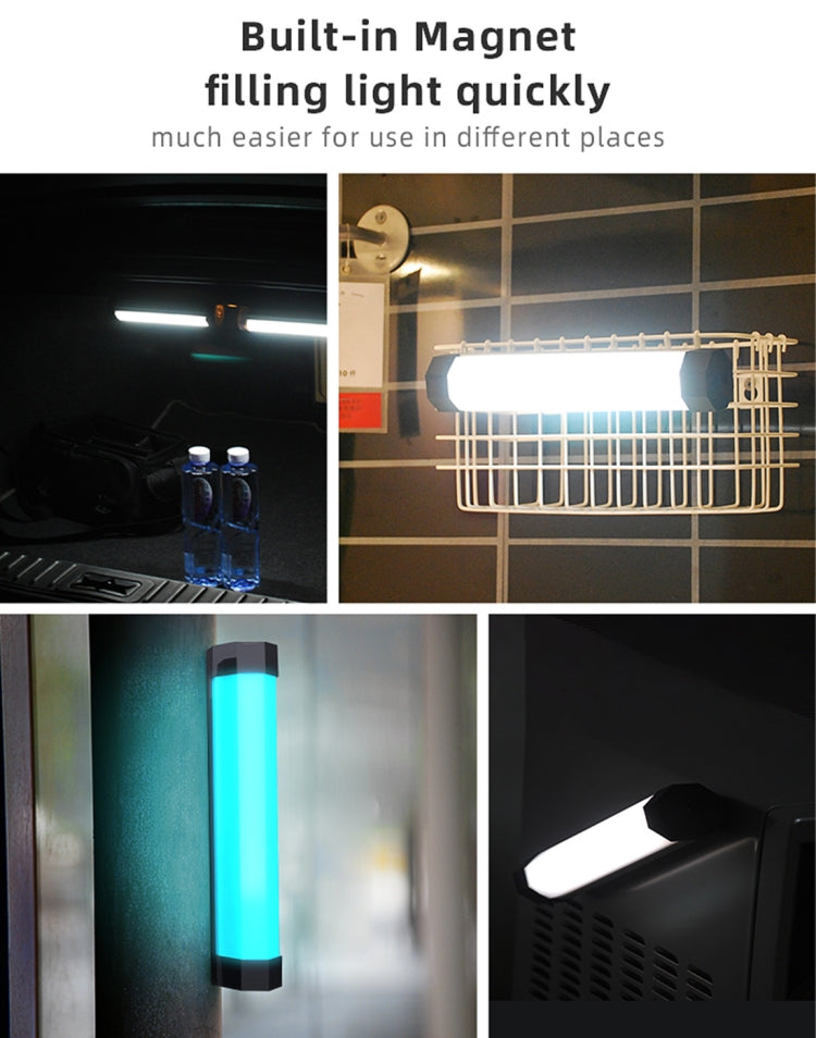 LUXCeO RGB Colorful Photo LED Stick Video Light APP Control Adjustable Color Temperature Waterproof Handheld LED Fill Light with Remote Control, P200 RGB