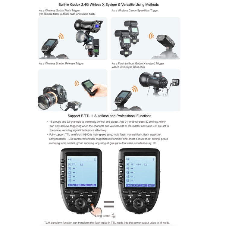 Godox Xpro-S TTL Wireless Flash Trigger for Sony, Xpro-S for Sony