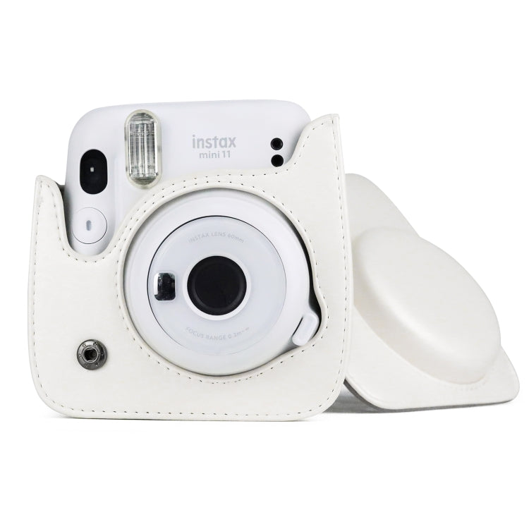 Solid Color Full Body Camera Leather Case Bag with Strap for FUJIFILM Instax mini 11