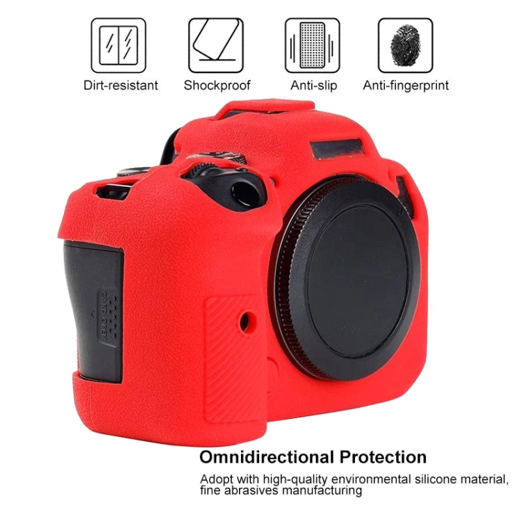 For Canon EOS R6 Litchi Texure Soft Silicone Case, For Canon EOS R6