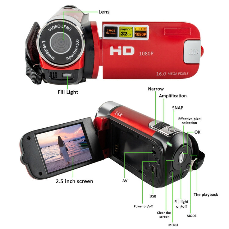 16X Digital Zoom HD 16 Million Pixel Home Travel DV Camera, UK Plug, UK Plug