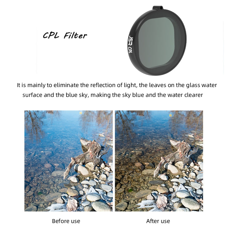 JSR Round Housing CPL Lens Filter for GoPro HERO8 Black, CPL Lens