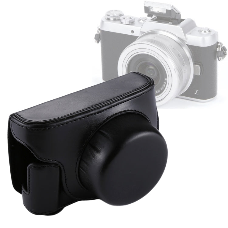 Full Body Camera PU Leather Camera Case Bag with Strap for Panasonic Lumix GF7 / GF8 / GF9 (12-32mm / 14-42mm Lens), For Lumix GF7