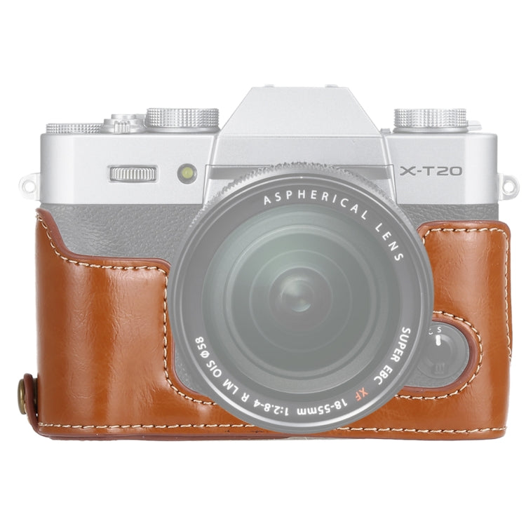 1/4 inch Thread PU Leather Camera Half Case Base for FUJIFILM X-T10 / X-T20, For FUJIFILM  XT10, For FUJIFILM XT10