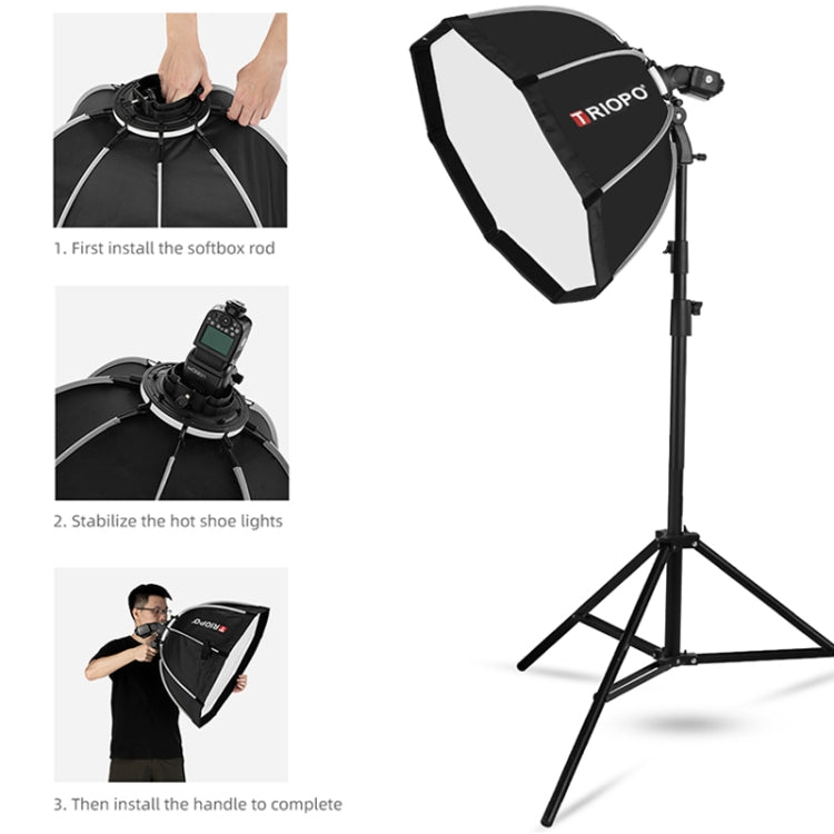 TRIOPO KS55 55cm Speedlite Flash Octagon Parabolic Softbox Diffuser with Bracket Mount Handle, KS55