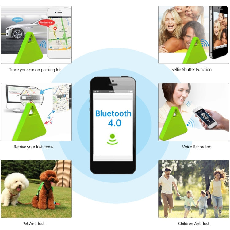 HCX003 Triangle Two-way Smart Bluetooth Anti-lost Keychain Finder, HCX003 Green, HCX003 White, HCX003 Black, HCX003 Pink