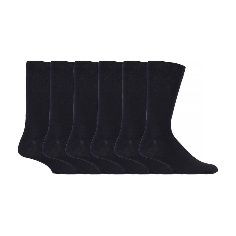 6 Pack Mens Plain Soft Cotton Everday Black Socks