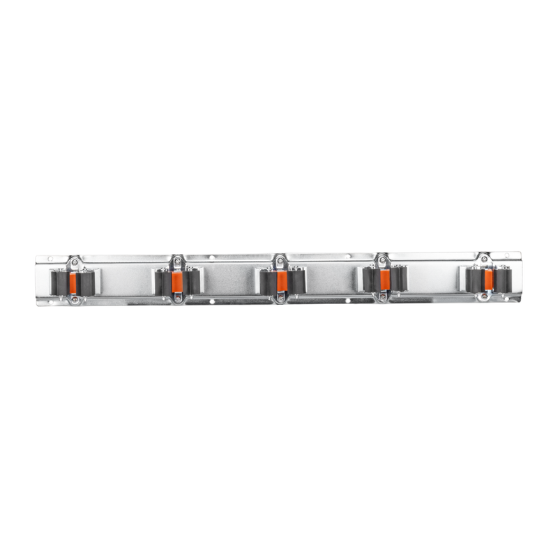 Wall Mount Tool Holder Rail - Roller Grip Design (5 Handles)