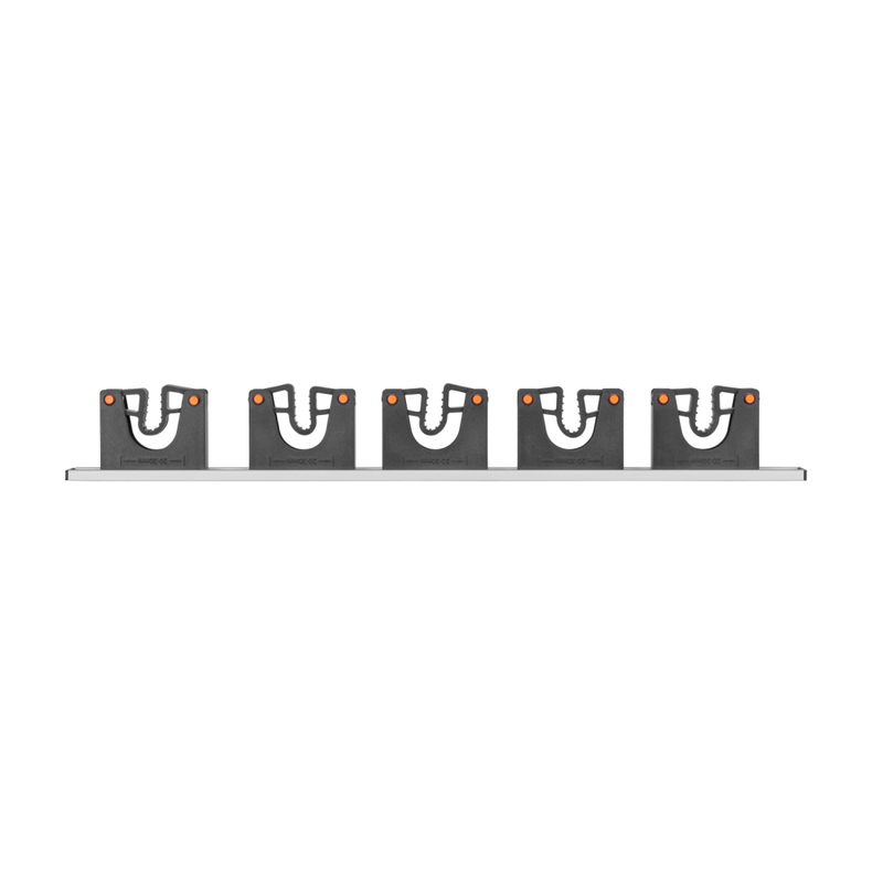 Wall Mount Tool Holder Rail - Gripper Design (5 Handles)