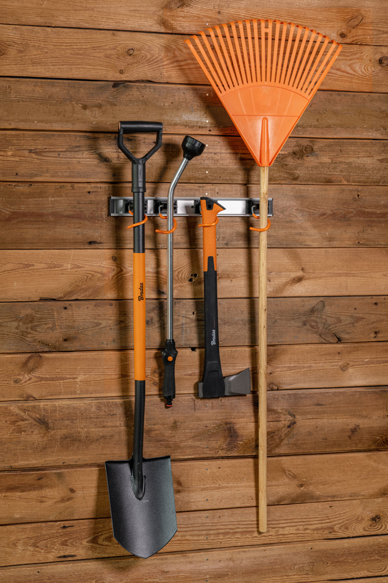 Wall Mount Tool Rack Rail with 5 x S Hanging Hooks